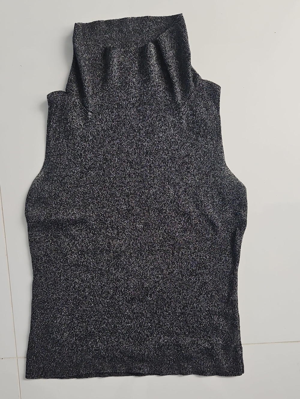Sleeveless Movk Turtleneck Top Dark Heathered Grey
